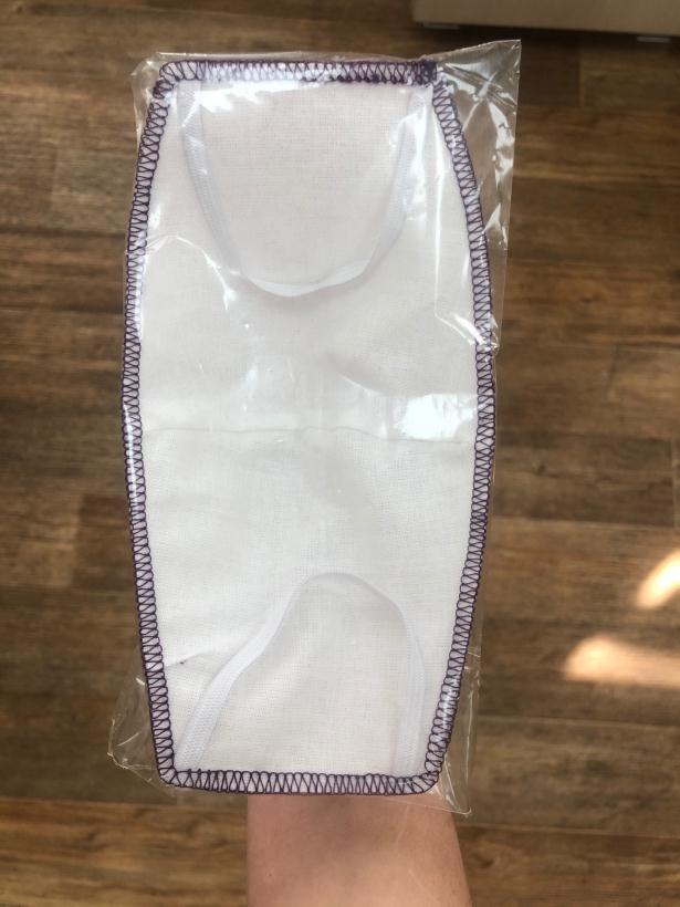 Маска для лица гигиеническая плотная двухслойная белая в индивидуальной упаковке