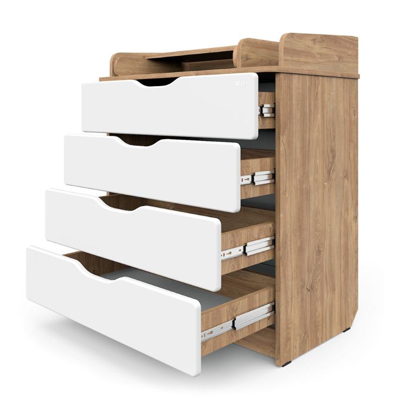 Комод Атон серия Сириус-2 Wood 804 ПВХ дуб канзас, 4 ящика