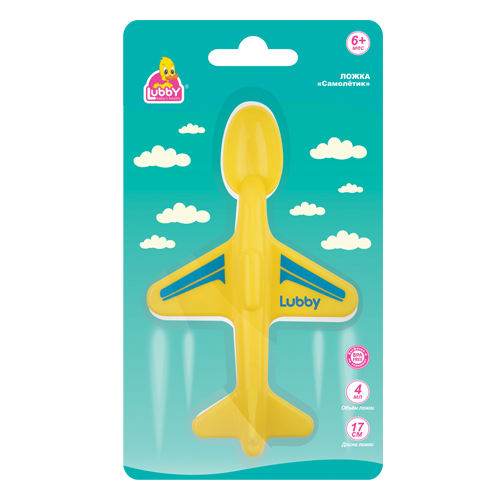 LUBBY Ложка "Самолетик", от 6 мес., полипропилен 16587