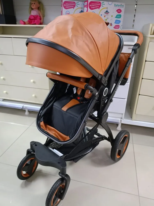 Коляска трансформер Luxmom X6 3 в 1 коричневый