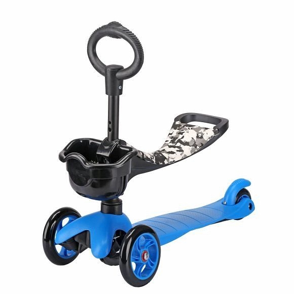 Самокат Moby Kids 2 в 1 управление наклоном синий 64966