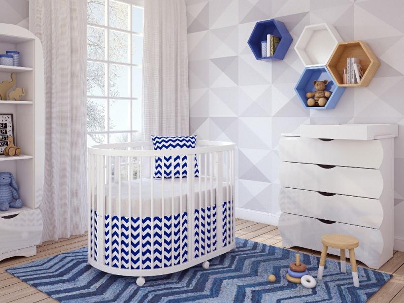 Кровать Джованни TreeO White 120*90 (ТриО Белый) Giovanni