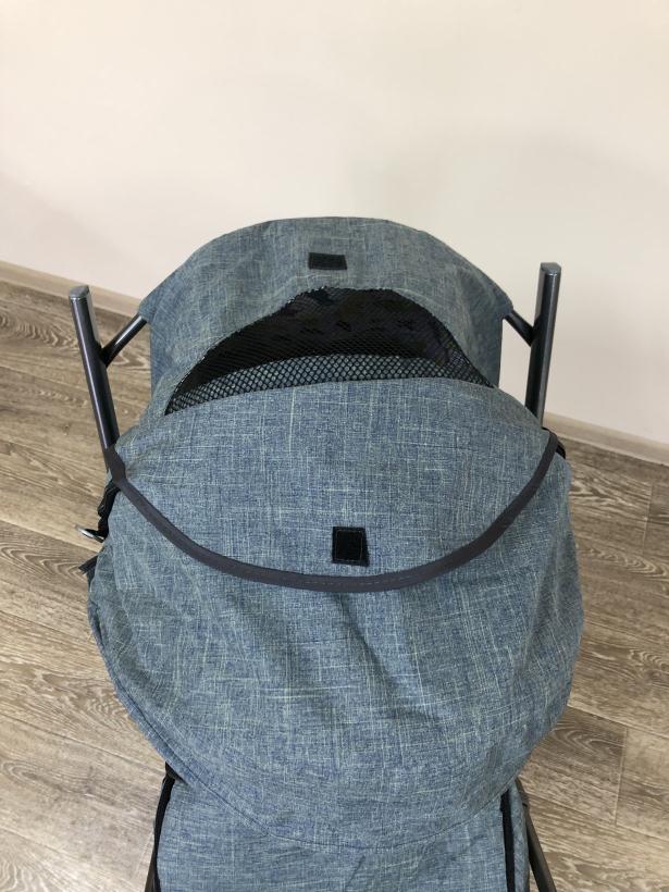 Санки-коляска Galaxy Snow kids 3-3С джинс серый с зеленым