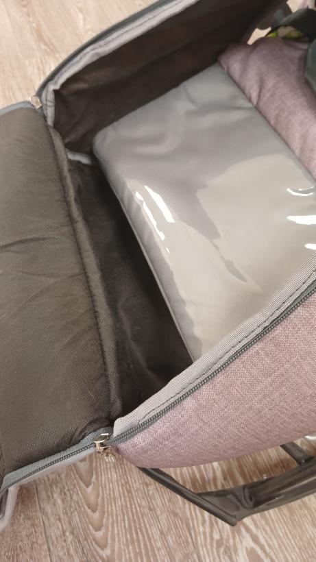 Санки-коляска Galaxy Glory Gloss пудровый с меховой отделкой