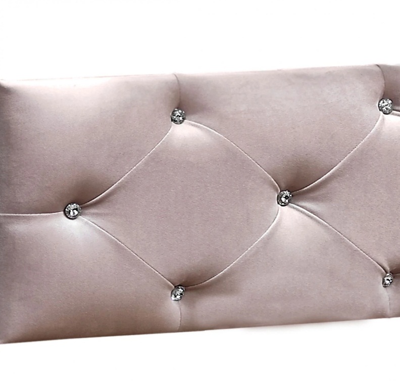 Кровать Островок уюта EVA декор VIP (велюр, стразы) поперечный маятник, колесо, пудра/белый