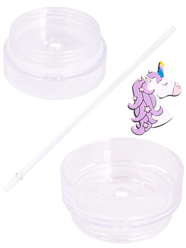 Стакан с трубочкой "Миленд" Сказочный мир единорогов 400 мл арт.СП-5877