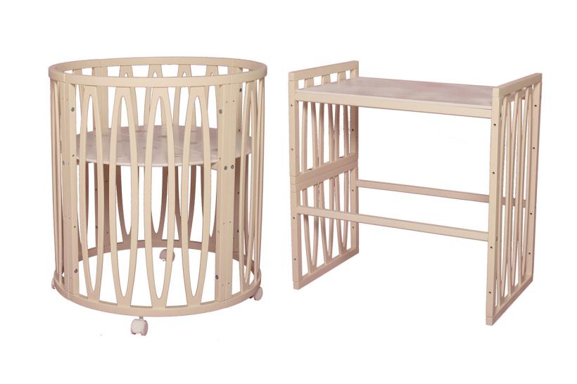 Кровать Мелони 7 в 1 с маятником, цвет слоновая кость