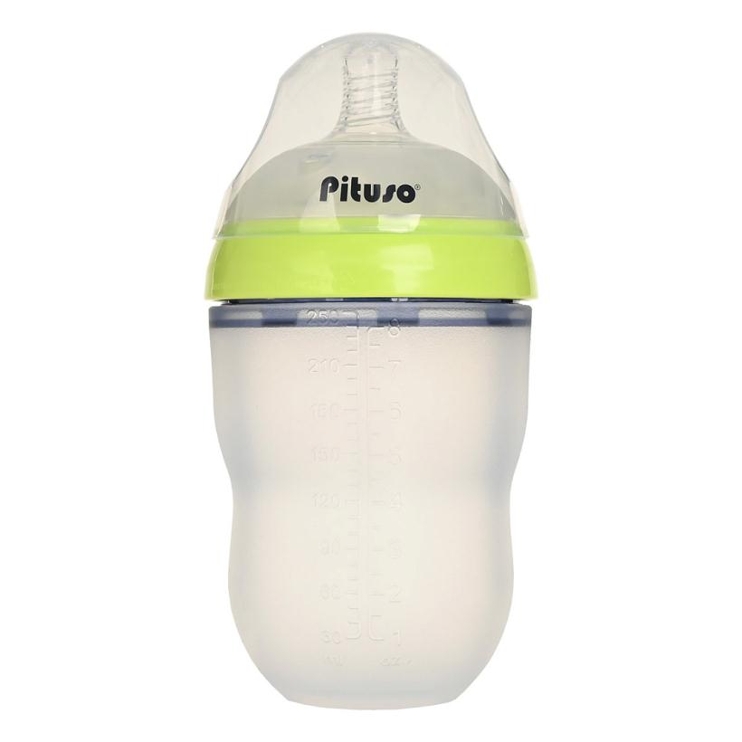 Бутылочка для кормления силиконовая 250 мл Зеленый PITUSO