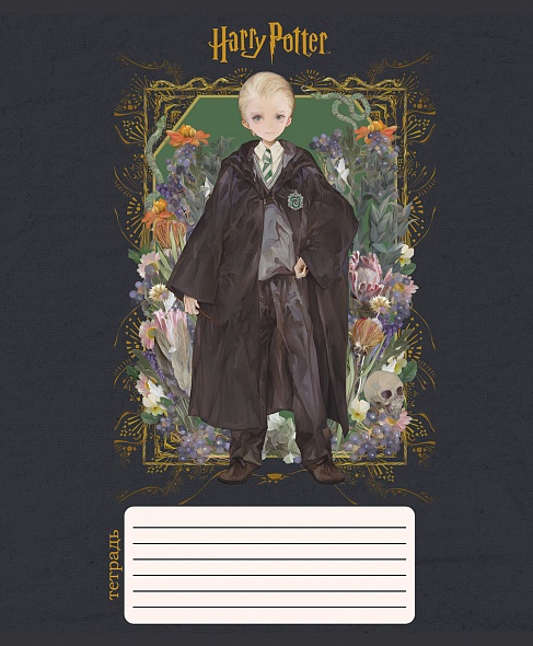 Тетрадь А5 12л Hatber Гарри Поттер клетка, офсет, на скобе, обложка мелованный картон