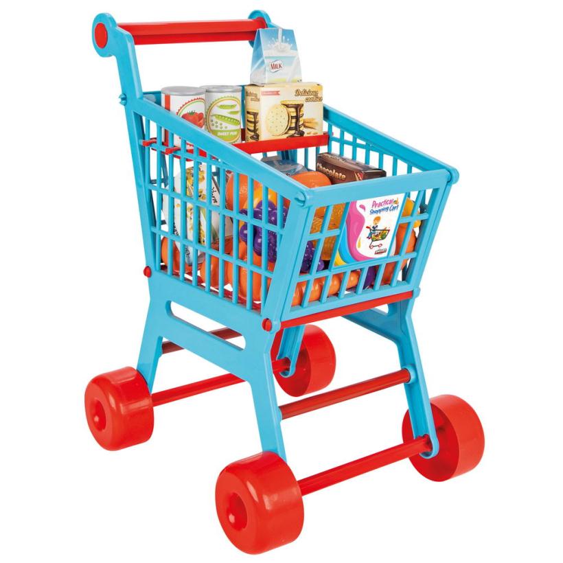 Игровой набор Продуктовая тележка голубой