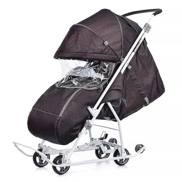 Санки-коляска Nika Наши детки в горошек шоколадный НДТ3-1К/3