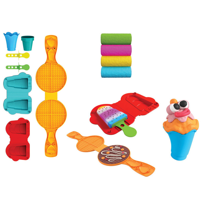 Набор для лепки AЯT CRAFT Вафли и мороженое, тесто 4х50 гр