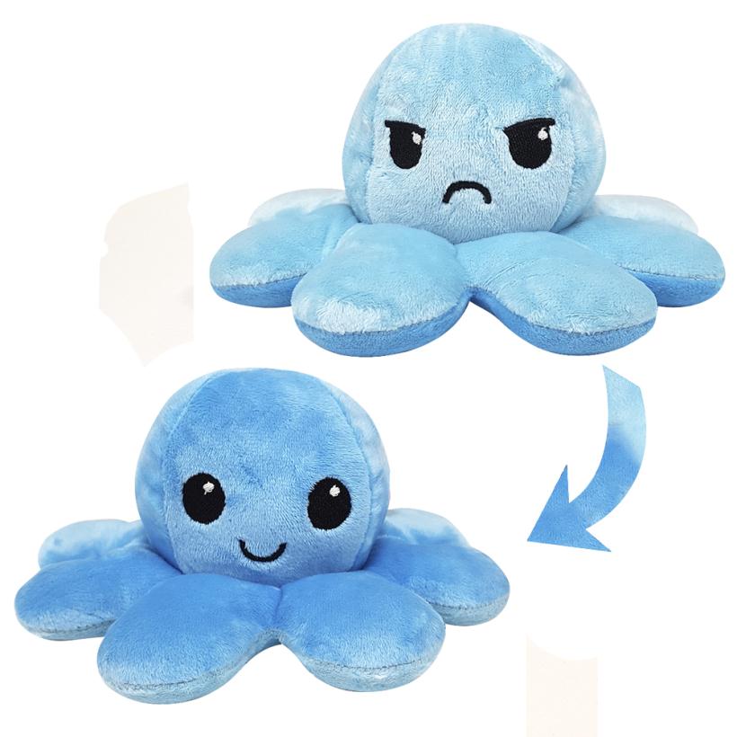 Мягкая игрушка-перевертыш FANCY Осьминожка голубой 10 см арт.OSMI0UG