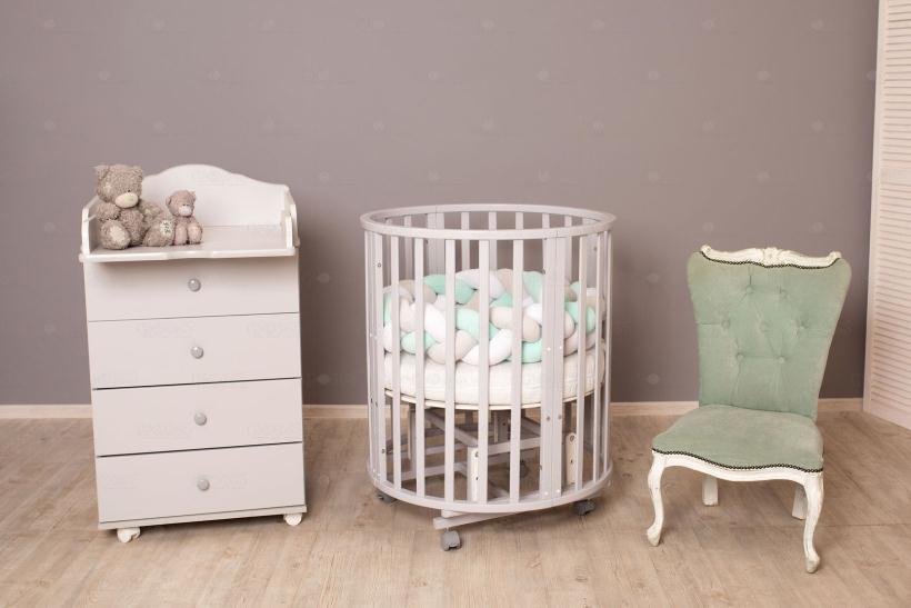 Кровать Северная звезда 9 в 1, универсальный маятник, цвет серый