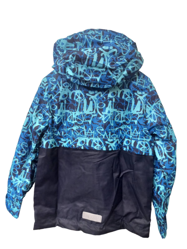 Ветровка для мальчика Граффити рост 104-128 см мембрана, бирюзовый