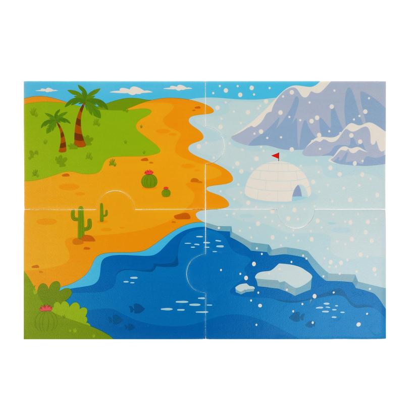 Стикеры для купания Кто где живет, в наборе игровое поле-пазл и 18 стикеров арт.939828