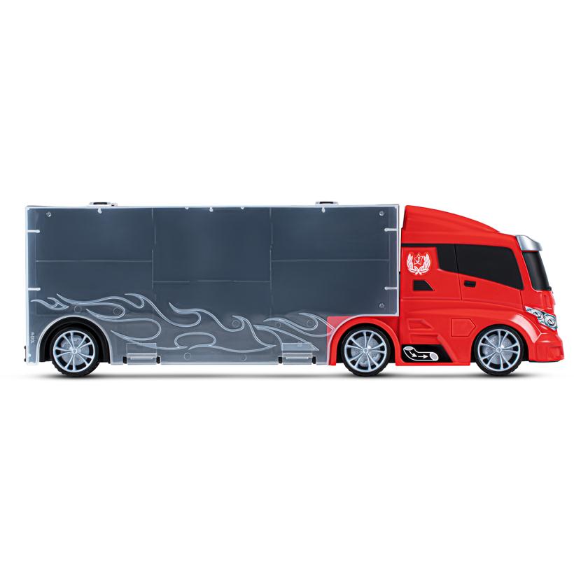 Автовоз AUTODRIVE с набором транспорта, в комплекте 5 машинок, вертолет, 4 знака