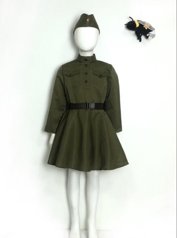Военная форма Платье ВОВ, возраст 3-5, 5-7, 8-10 лет