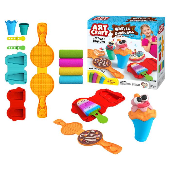 Набор для лепки AЯT CRAFT Вафли и мороженое, тесто 4х50 гр