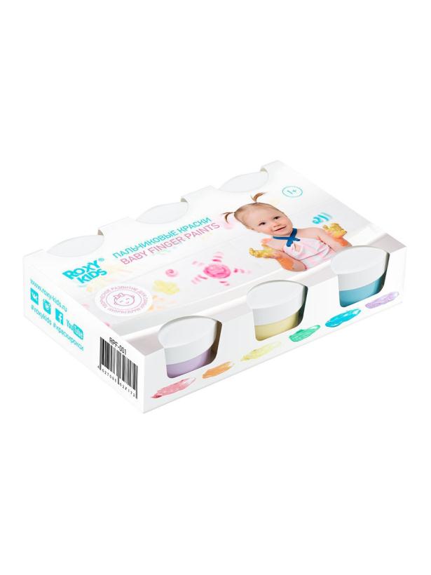Пальчиковые краски для малышей Roxy Kids 6 цветов по 60 мл с обучающей брошюрой