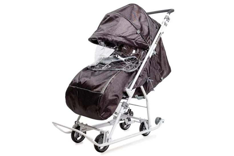 Санки-коляска Nika Наши детки в горошек шоколадный НДТ3-1К/3