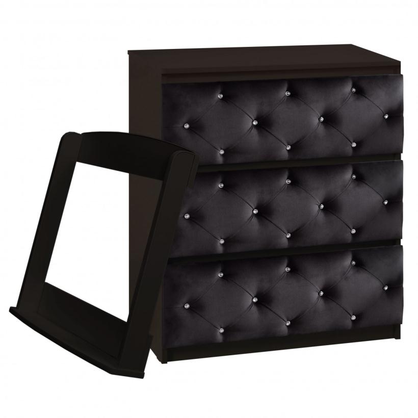 Комод Островок уюта ЕVА «VIP» съемный пеленальный стол, декор велюр, стразы, венге