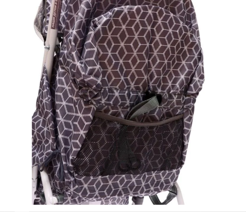 Санки-коляска Nika Наши детки серый с ромбиками НДТ3-1К/4