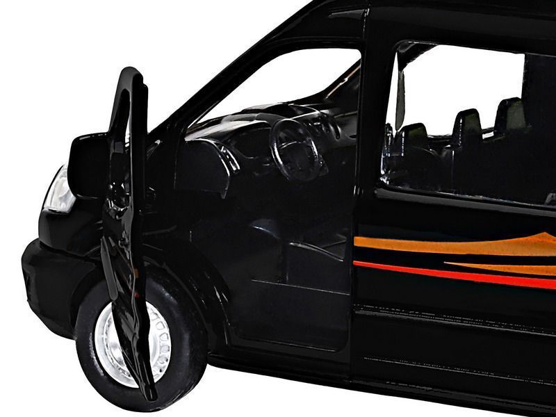 Машинка металлическая 1:52 Ford Transit, черный, инерционная, открываются двери арт.JB1251272