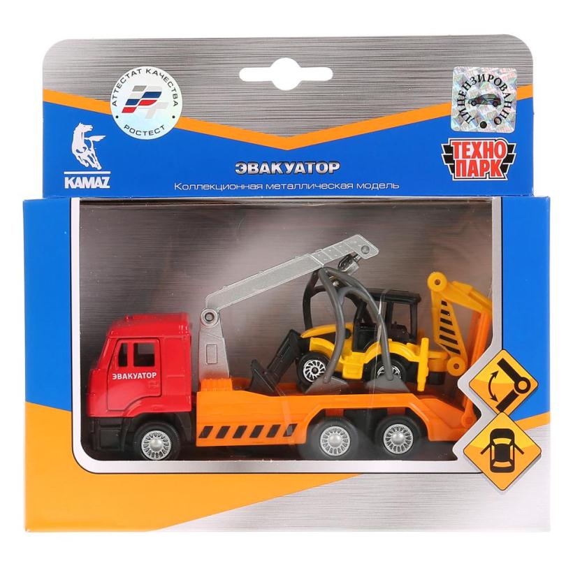 Машина Технопарк Камаз эвакуатор 12 см и погрузчик экскаватор 7,5 см арт.SB-17-24-L-WB