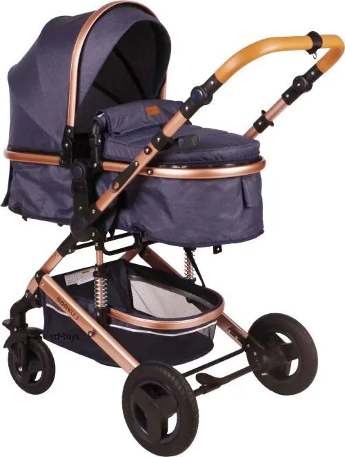 Коляска-трансформер Luxmom 530-W 3 в 1 джинсовый синий