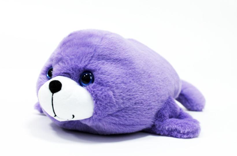 Мягкая игрушка Нерпа сиреневая 30 см