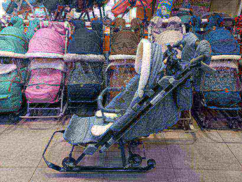 Санки коляска Ника детям НД7-8K синий джинс