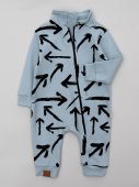 Комбинезон детский Flexi на молнии, цвет голубой с принтом