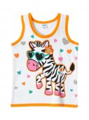 Майка для девочки "Fashionable Zebra" 1-4 года оранжевый/белый арт.SM650 Майка для девочки "Fashionable Zebra" 1-4 года оранжевый/белый арт.SM650