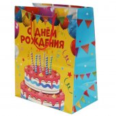 Пакет подарочный С днем рождения! 33х46х20 см