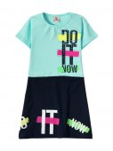 Платье для девочек "Do it green" зеленый, 3-8 лет арт.ELC96