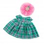 Платье зеленое в клетку для Зайки Ми 18 см OSidS-384