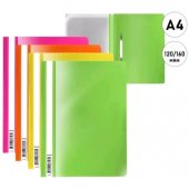 Скоросшиватель пластиковый А4 Fizzy Neon 120/160мкм ассорти