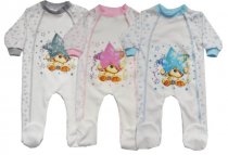 Комбинезон " Звездочки" интерлок кнопки сбоку р.56, 62 см арт.Г05-73