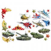 Набор наклеек "Праздник"  Парад военной техники, матовый УФ-лак, вырубка