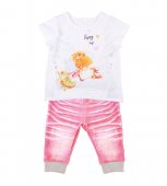 Папитто Комплект 2 предмета фуфайка+штанишки для девочки "Fashion Jeans" 68-86 см арт.523-04