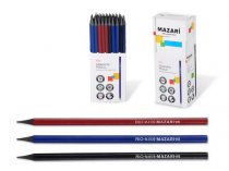 Карандаш ч/гр Mazari Rio HB шестигранный, пластиковый, цвет корпуса - ассорти 3 цвета