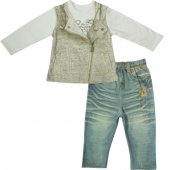 Папитто Комплект 2 предмета кофточка+штанишки для девочки "Fashion Jeans" 74-92 см арт.595-05