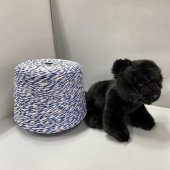 Шпагат хлопковый 2 мм 2000м синий/белый для вязания, макраме, рукоделия