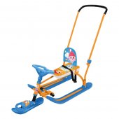 Снегокат Nika Twiny 2 плюс с родительской ручкой Малышарики Снегокат Nika Twiny 2 плюс с родительской ручкой Малышарики