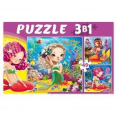 Пазлы Рыжий кот 3 в 1 Волшебные русалки №3 49 элементов 15*19см. картонная упаковка Пазлы Рыжий кот 3 в 1 Волшебные русалки №3 49 элементов 15*19см. картонная упаковка
