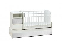 Кровать-трансформер Дива Премиум экокожа белый, поперечный маятник