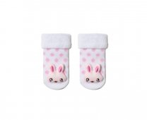 Носки CONTE-KIDS SOF-TIKI с мордашками "Зайка" р.8, 10 белый/розовый