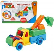 Конструктор-пазл 1Toy Экскаватор, 35 деталей