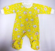 Комбинезон футер закрытые ножки кнопки Г02-13 разноцветный